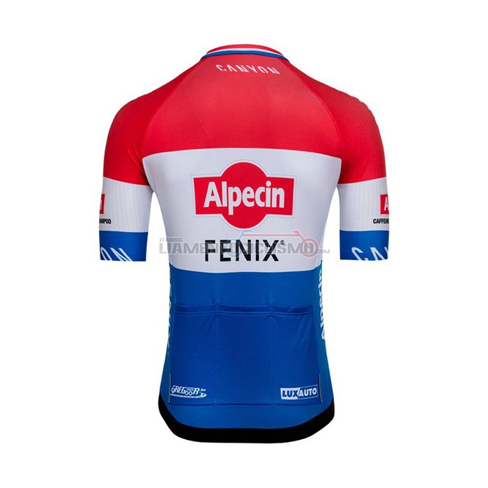 Abbigliamento Ciclismo Alpecin Fenix Manica Corta 2022 Rosso Bianco Blu